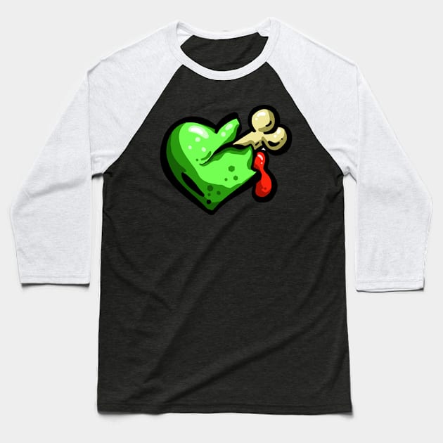 Zombie Love Heart Bones n Blood Baseball T-Shirt by Squeeb Creative